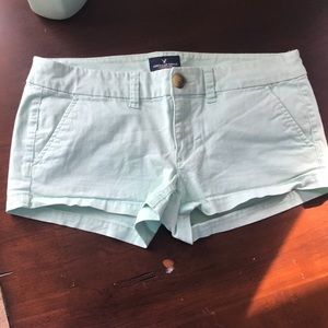 Teal shortie American eagle shorts